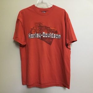2004 HARLEY DAVIDSON graphic burnt orange tee XL